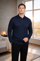 Tricou polo m/l TPB101E (albastru închis)