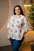 Bluză BLF030A (ivory, flori roz)