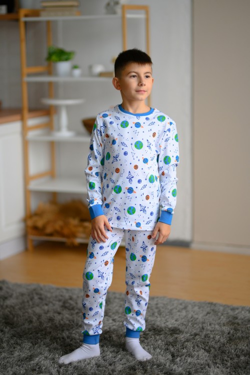 Pijama copii PJC003A (rachete planete)