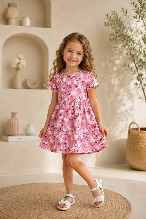 Rochie fetițe ROC001A (bunny)