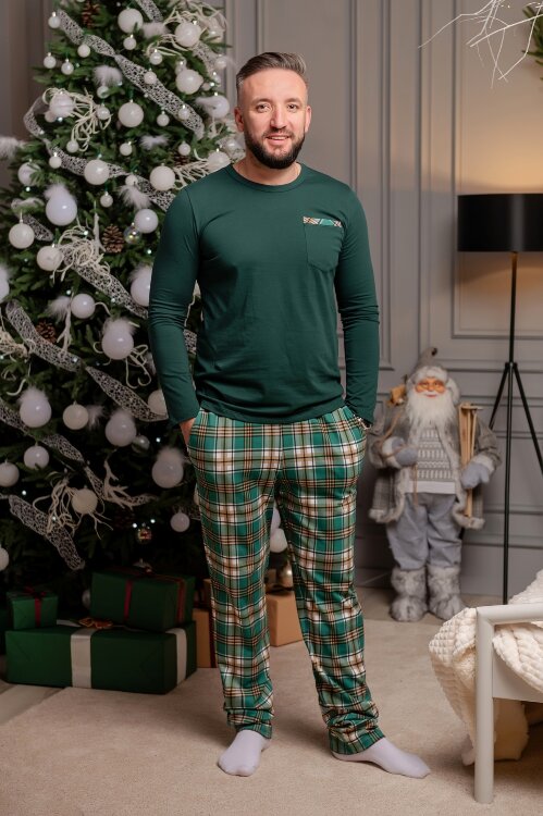 Pijama LSB004A (verde smarald, carouri)