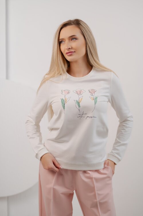 Pulover PRF012B (ivory, Rose)