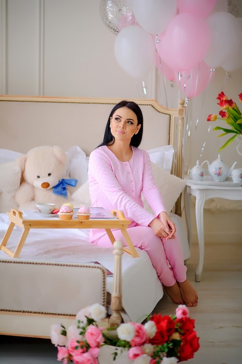 Pijama cu buline (roz)