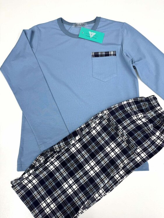 Pijama PJC008D (carouri: azuriu)