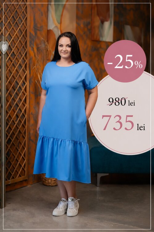 -25% Rochie ROF018A(albastru safir)