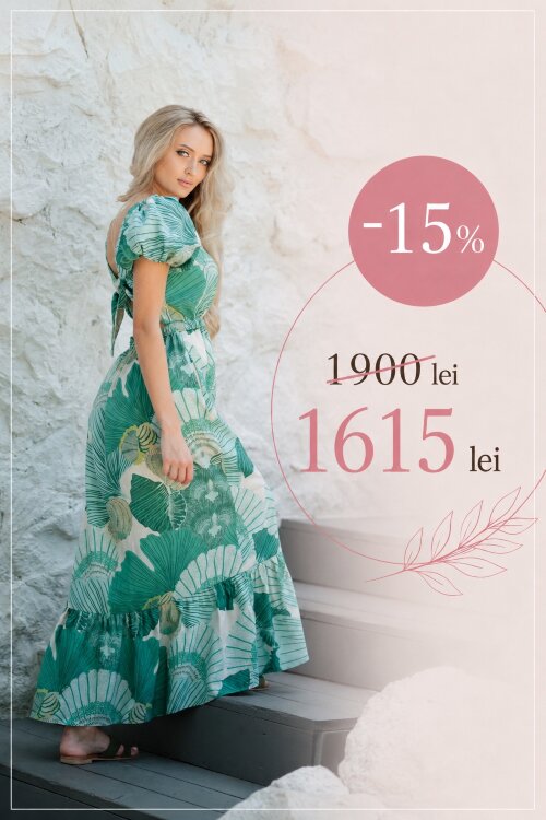 -15% Rochie maxi ROF030A (botanic mint)