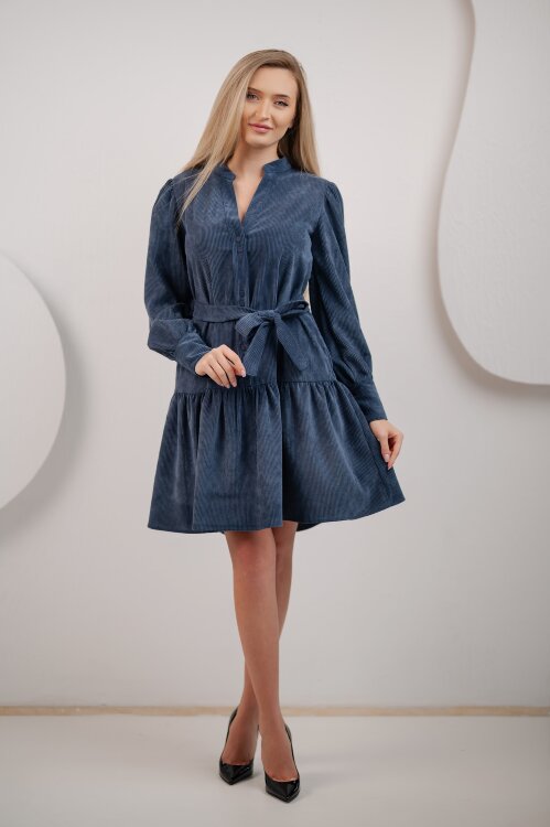 Rochie velvet ROF024A (albastru indigo)